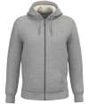 NS460 Native Spirit Unisex Sherpa lined Full Zip Sweatshirt moon grey heather colour image